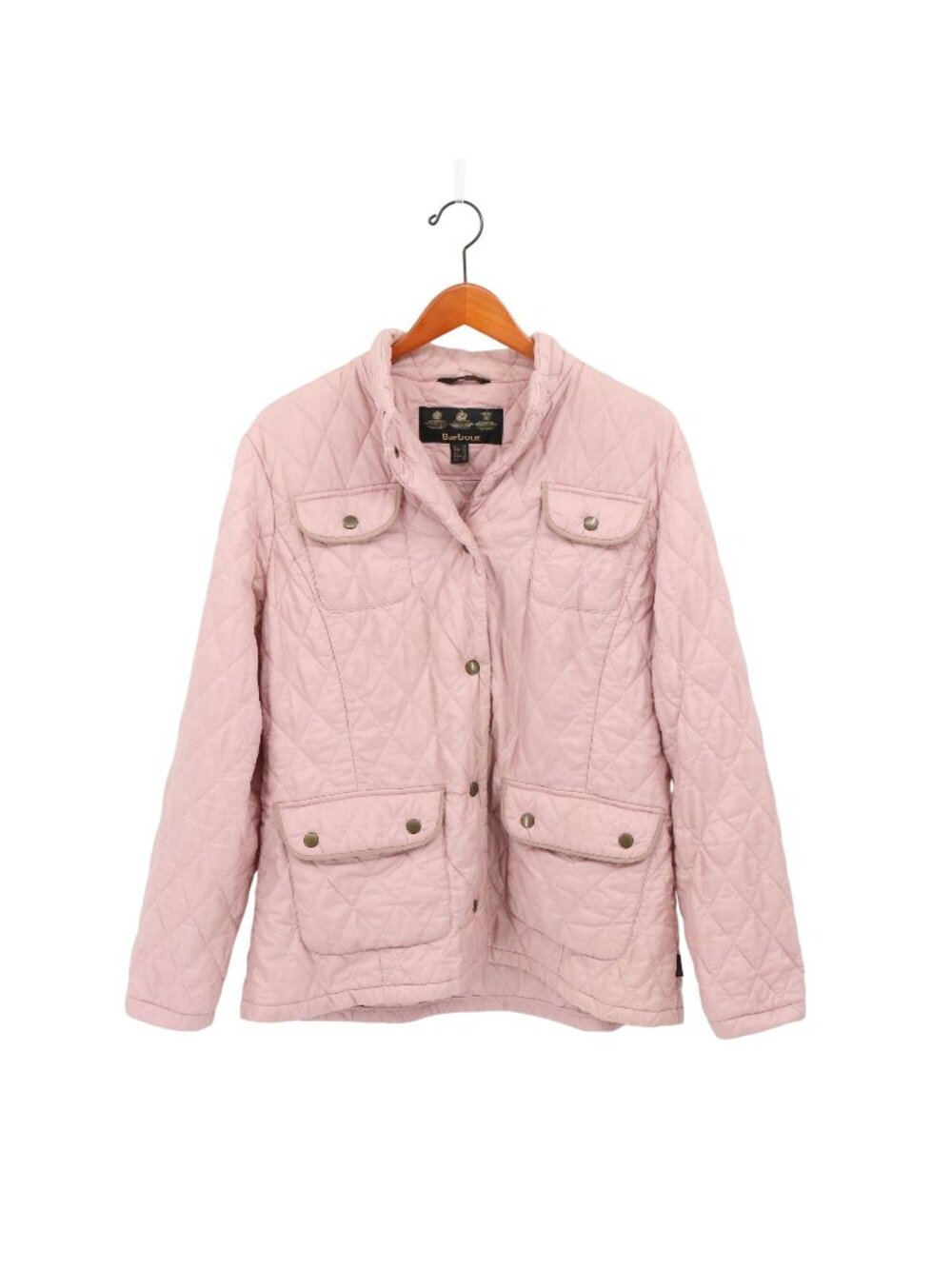 Barbour Pink Snap Front Utility Flyweight Quilted Jacket 16